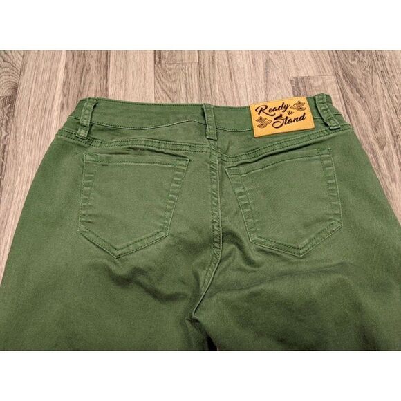 Destination Disney Juniors Size 5 Pockets Scalloped Pattern Green Denim Jeans - Picture 4 of 12